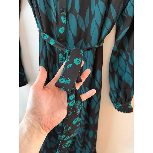 Cabi Autumn Dress Maxi # 4017 Green Floral Leaf Mixed Print Medium - Picture 7 of 10